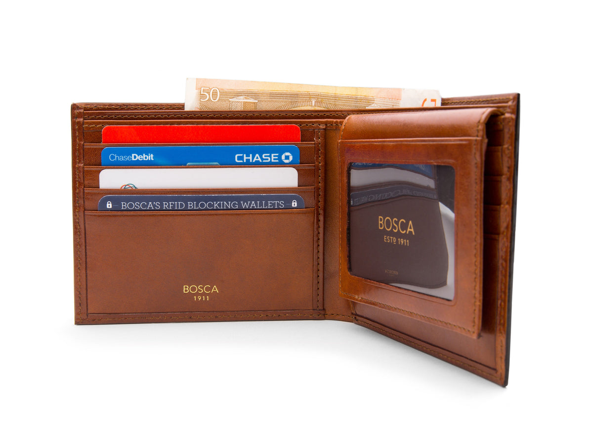 Old Leather Euro Credit Wallet w/ ID Passcase