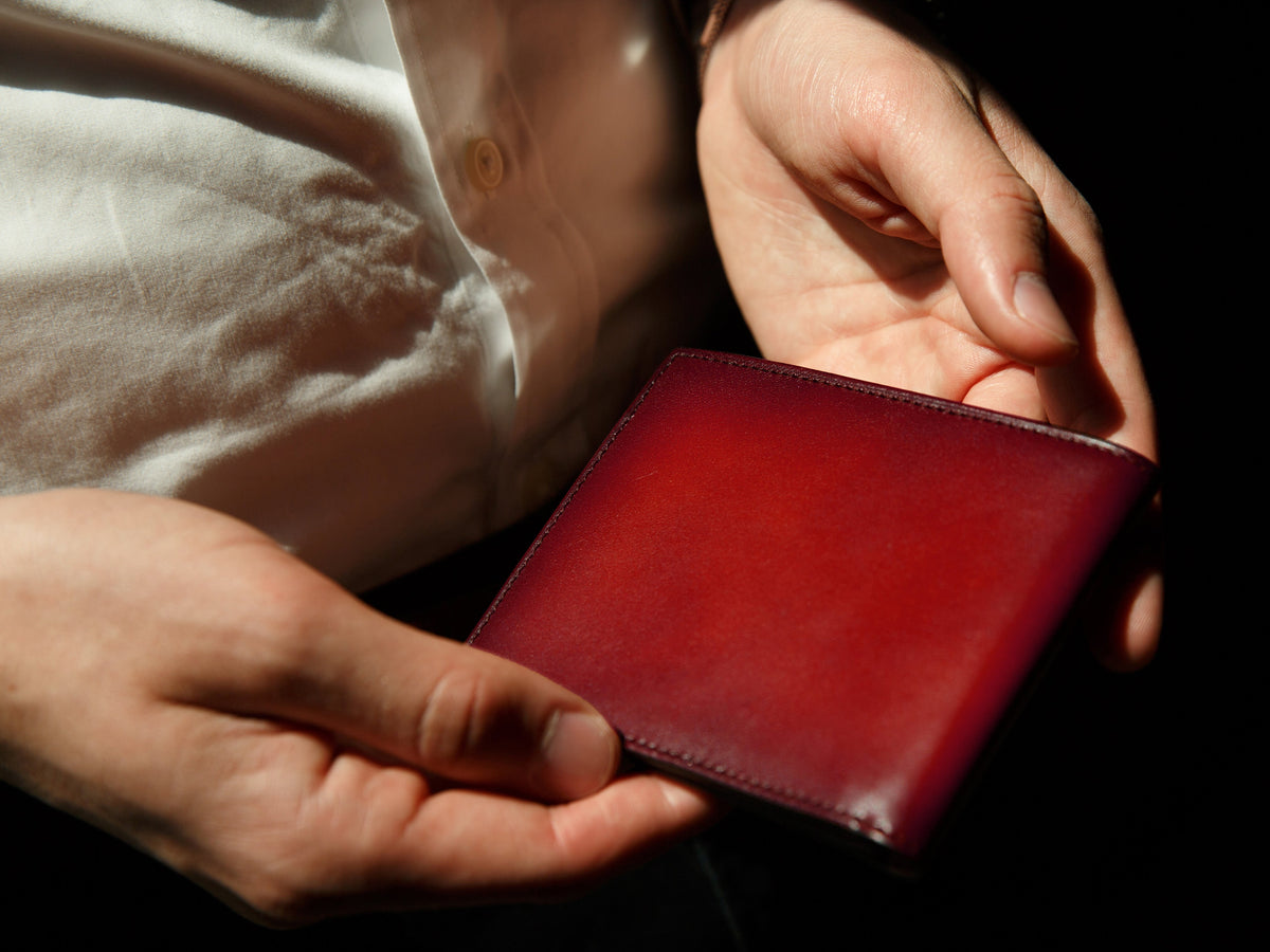 Smoked Old Leather Small Bifold Wallet