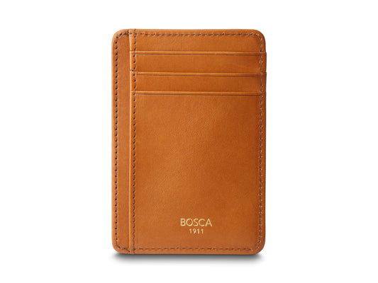 Old Leather 7 Pocket I.D. Card Case -RFID