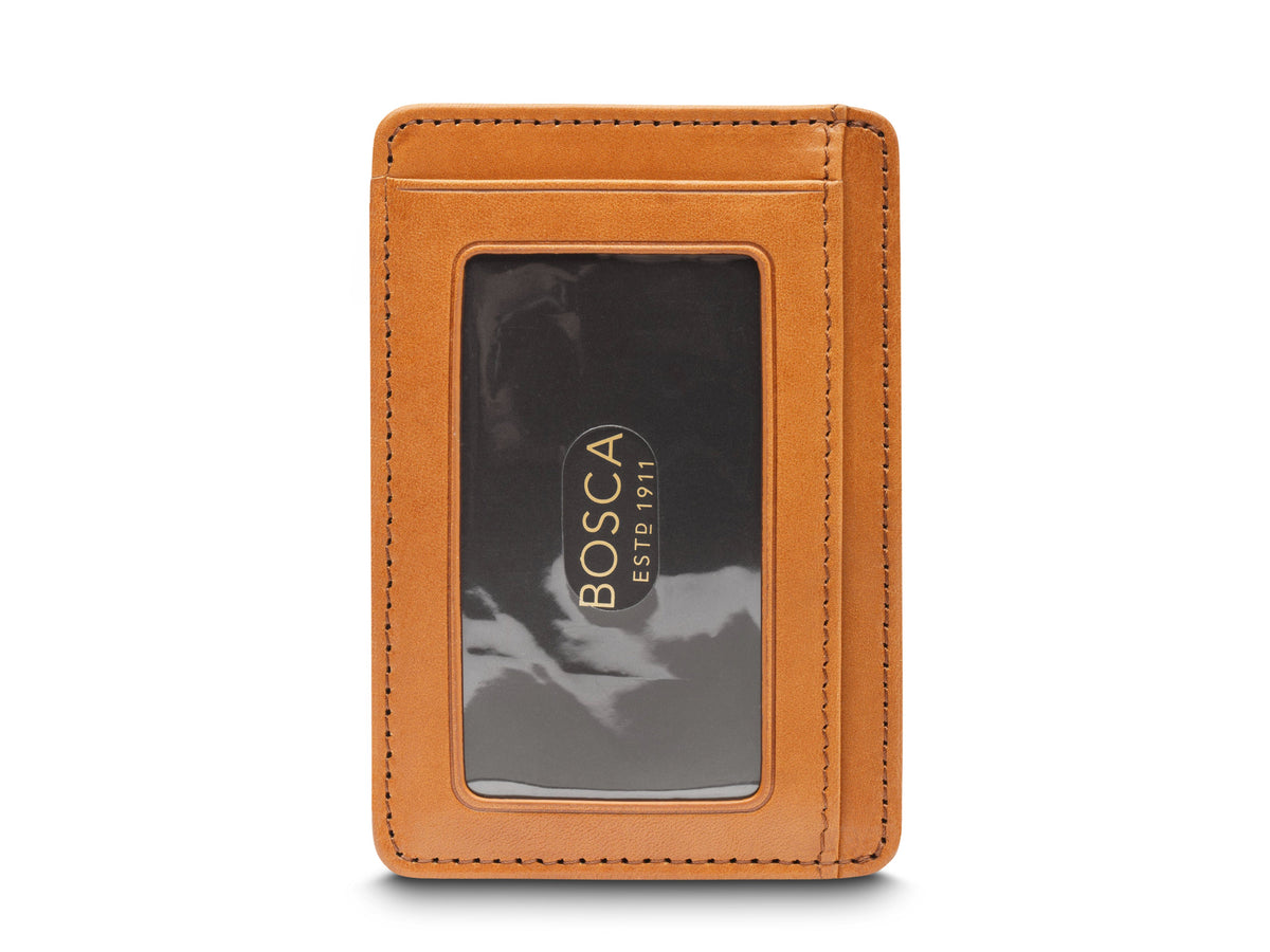 Old Leather 7 Pocket I.D. Card Case -RFID