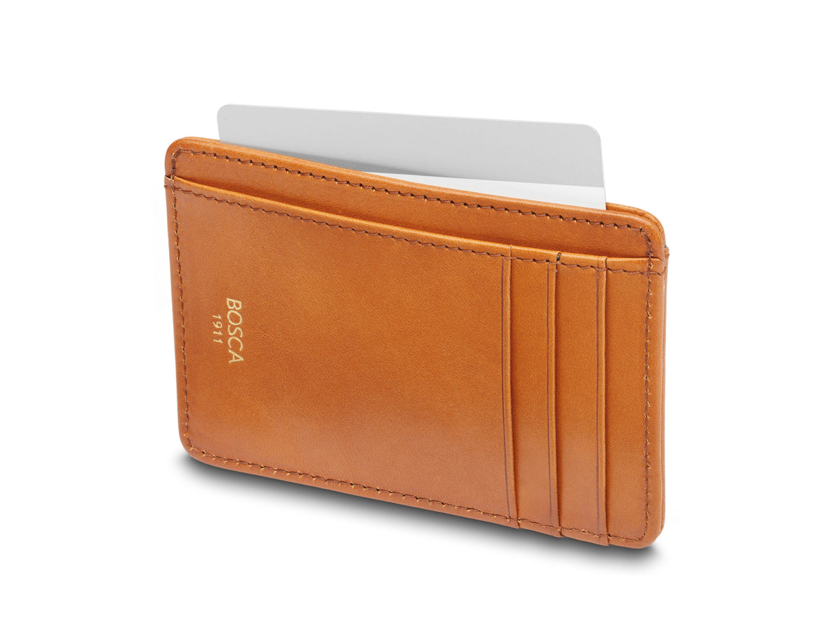 Old Leather 7 Pocket I.D. Card Case -RFID