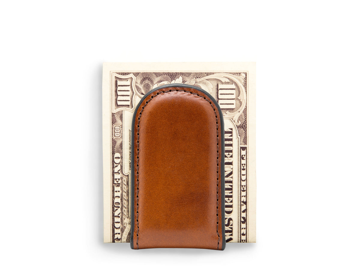 Old Leather Magnetic Money Clip