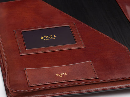 Old Leather Zip Around Portfolio