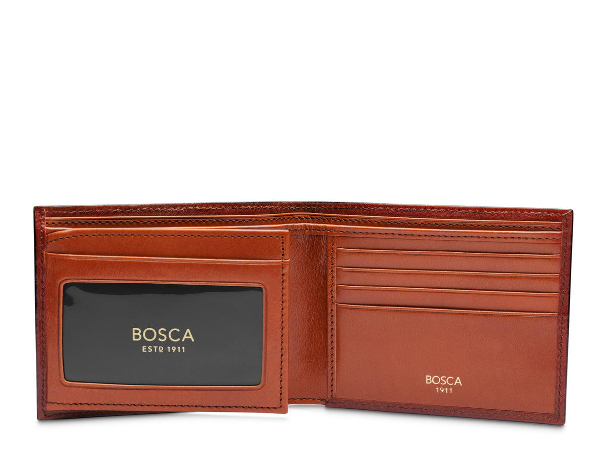 Contrast Old Leather Bifold w/ ID Flap
