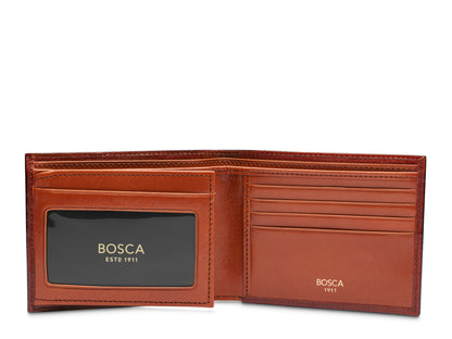 Contrast Old Leather Bifold w/ ID Flap